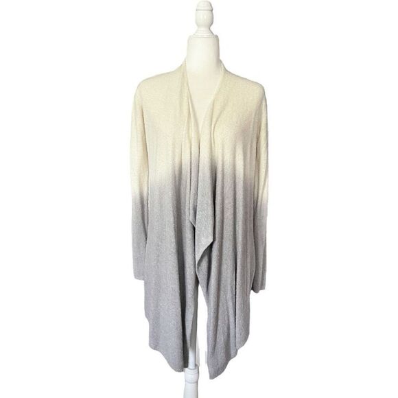 Barefoot Dreams Calypso Wrap S/M Ombre Gray Cream - Picture 2 of 6